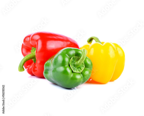 Bell peppers on white background