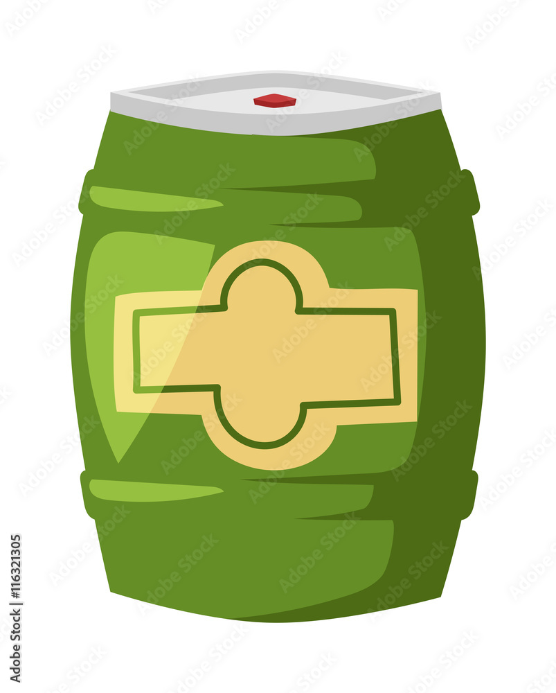 Wooden oak barrel isolated on white background. Beer barrel old wood