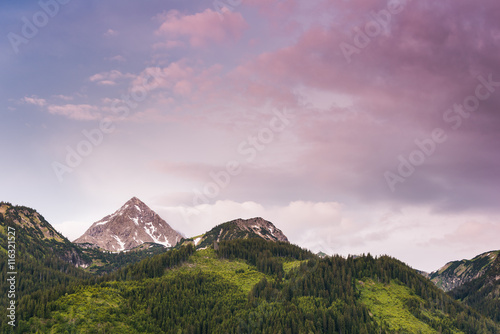 Summer Sunset in the Alps (Geisshorn, Tannheim, Tyrol, Austria)