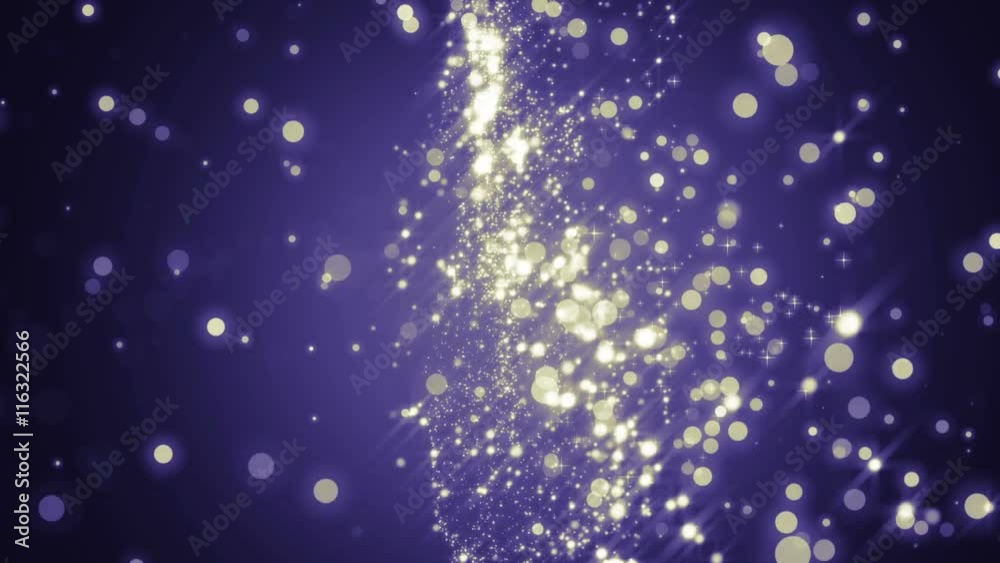  Universe azure dust with stars on black background. Motion abstract of particles. VJ Seamless loop.
