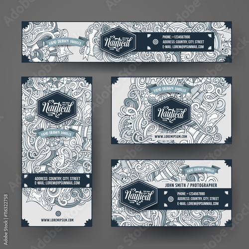 Cartoon vector nautical doodle corporate identity