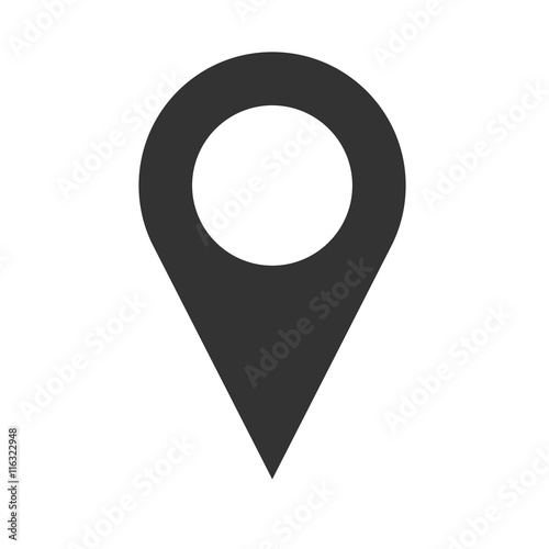 Location icon. Simple flat logo of location sign on white background. Vector illustration.