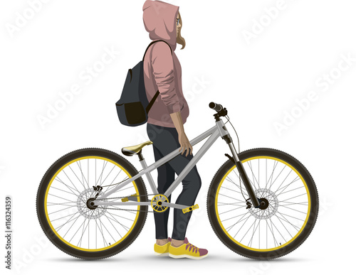 Girl with bike.