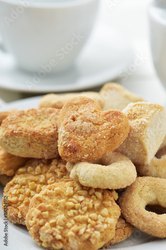 coffe or tea and shortbread biscuits