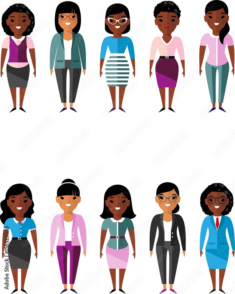 Set of vector african american business peoples Set of vector african american business peoples