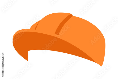 Construction helmet construction safety industry hat protective worker hard hat vector illustration. Protective worker construction helmet and safety tool
