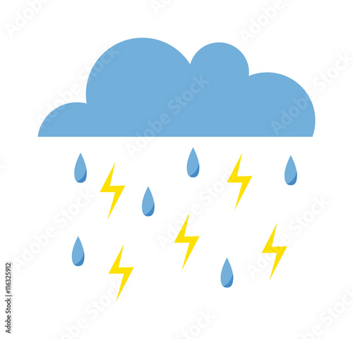 Lightning vector icon storm cloud. Storm cloud weather sky dark nature dramatic cloudscape. Danger stormy, thunderstorm symbol storm cloud natural scenic meteorology overcast scene.