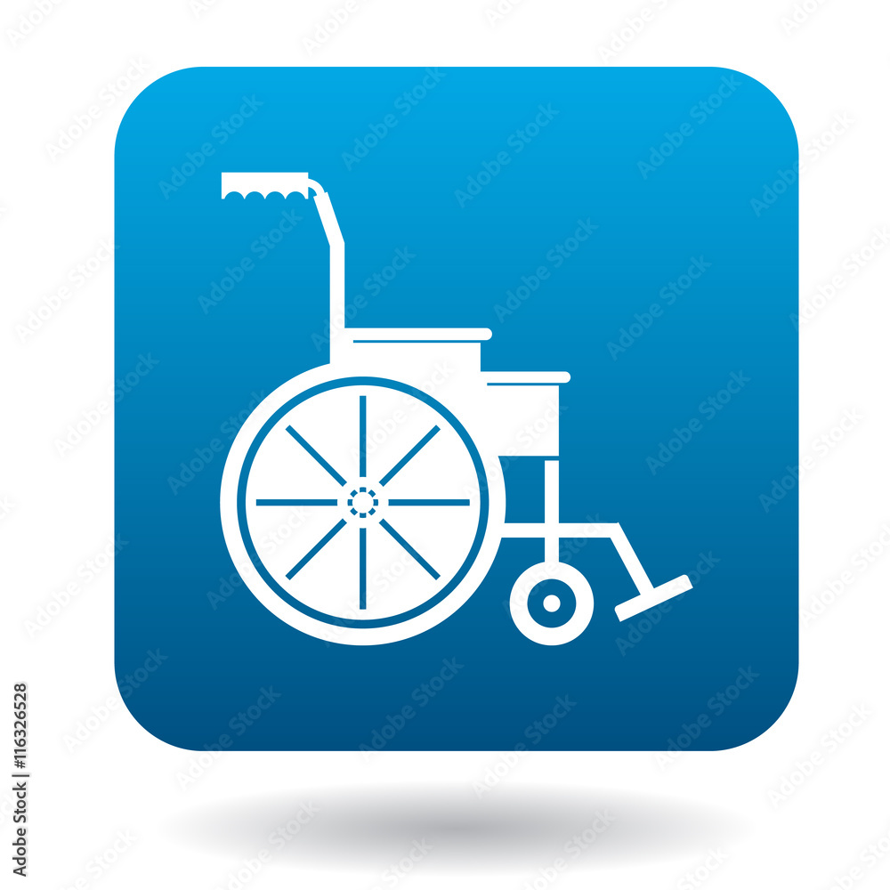 Wheelchair icon in simple style on a white background