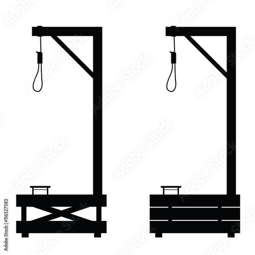 gallows set in black color illustration on white