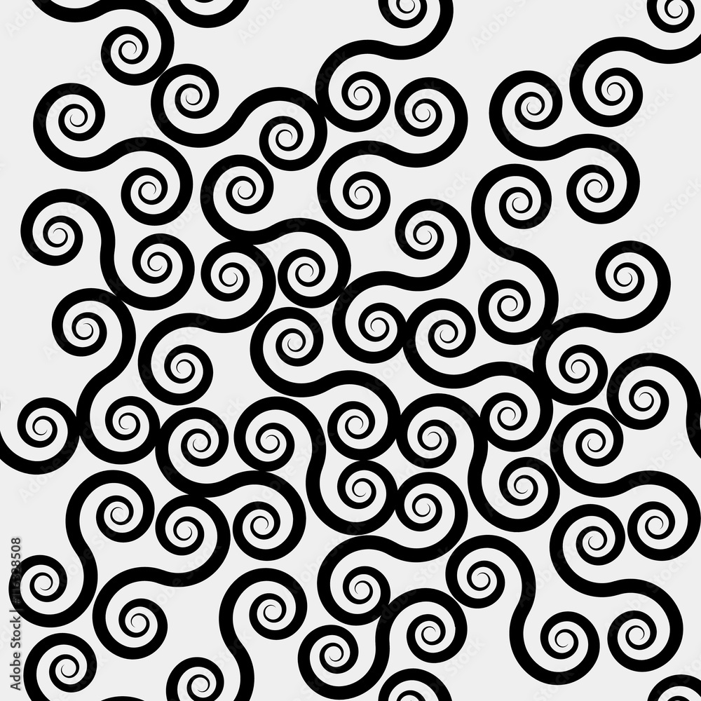 Geometric simple black and white minimalistic pattern, curved lines. Can be used as wallpaper, background or texture.