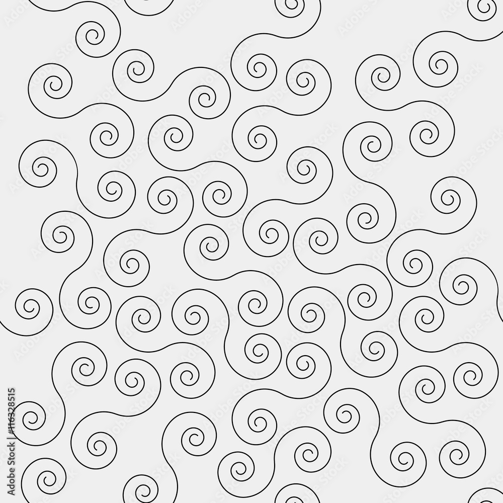 Geometric simple black and white minimalistic pattern, curved lines. Can be used as wallpaper, background or texture.
