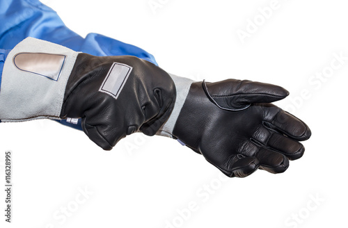 .Safety gloves isolated on white background .