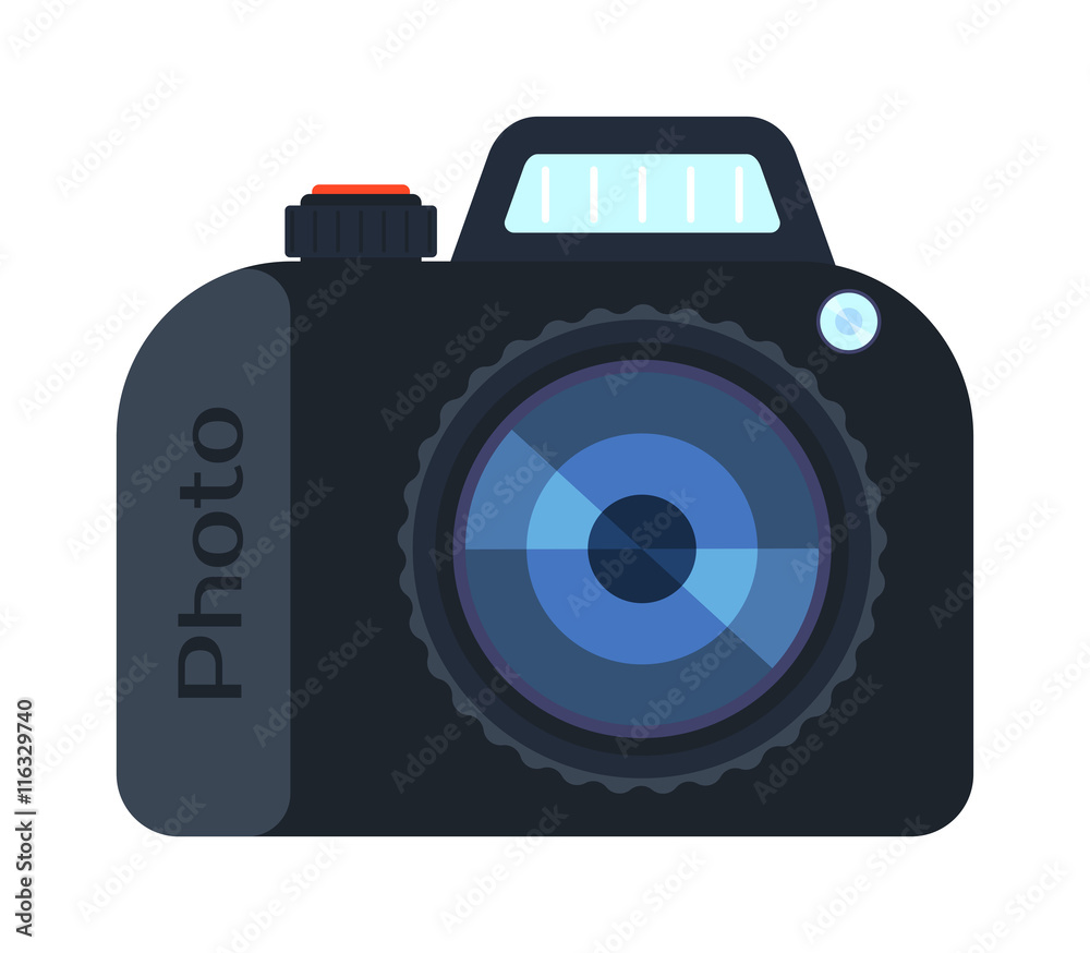 Photo camera and digital photo camera isolated vector. Flat photo camera shutter creative optical classic cam. Digital flat photo camera isolated technology vector. Photo camera and digital photo camera isolated vector. Flat photo camera shutter creative optical classic cam. Digital flat photo camera isolated technology vector.