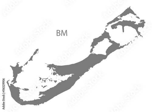 Bermuda Map grey