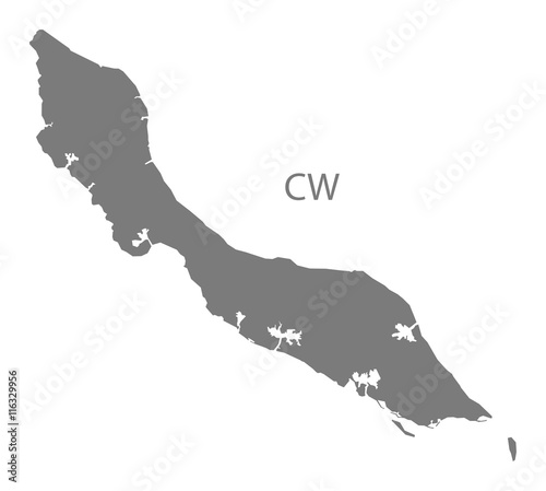 Curacao Map grey