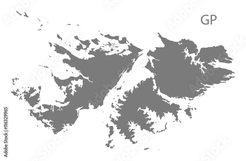Falkland Islands Map grey photo