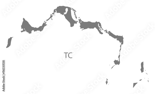 Turks and Caicos Islands Map grey photo