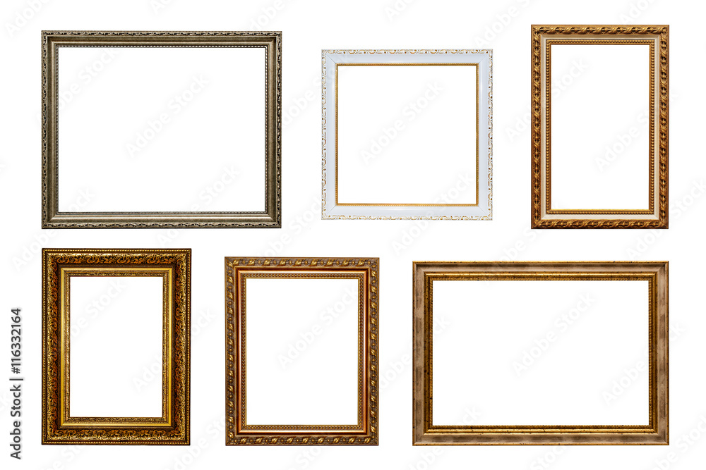 Picture frames. Isolated. White background. Picture frames. Isolated. White background.