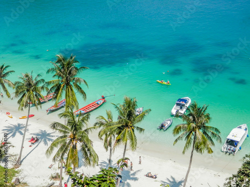 Aerial view of the tropical lagoon, Angthong Marine Park