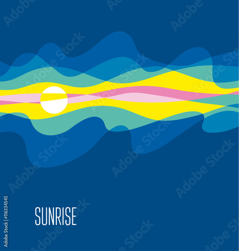 vivid bright abstract sunrise sky vector illustration. daybreak