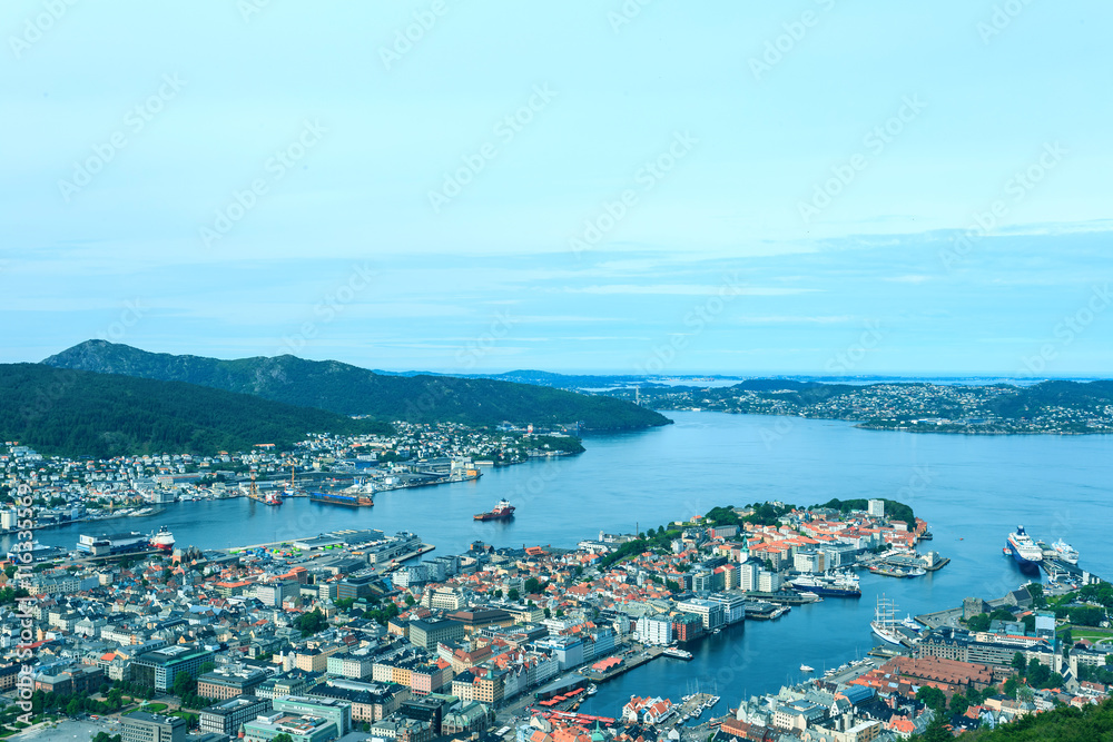 City of Bergen from Floyen, Norway