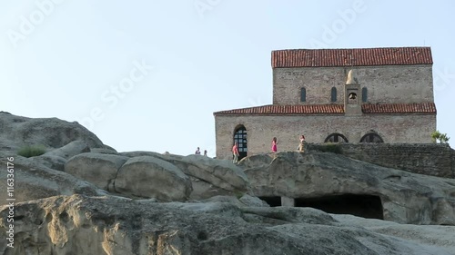 Panoramic view of Uplistsikhe, an ancient rock-hewn town near Gori in Georgia. photo