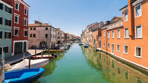 Fototapeta Naklejka Na Ścianę i Meble -  Characteristic canal in Chioggia, lagoon of Venice.