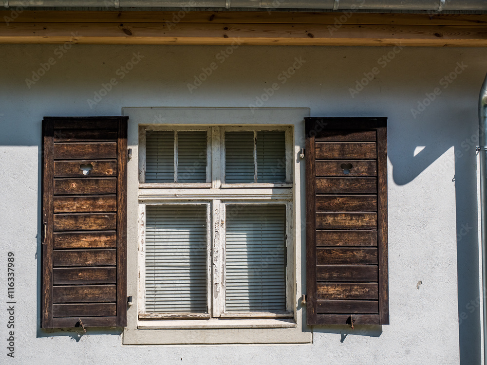 Window in an old village house Window in an old village house