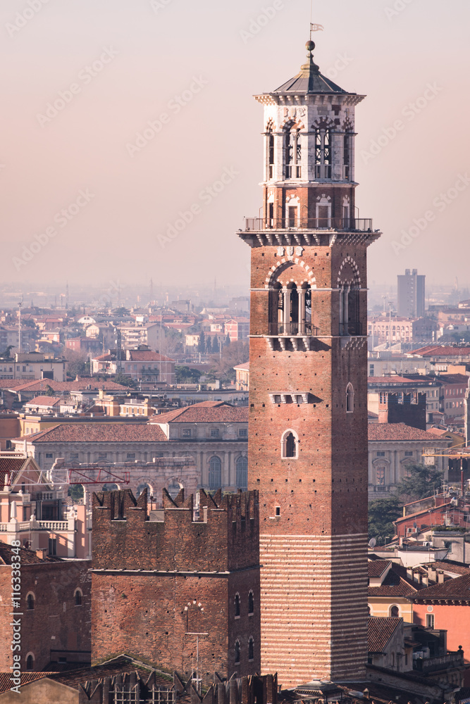 Tower of Lamberti, a medieval and renaissance tower in Verona.