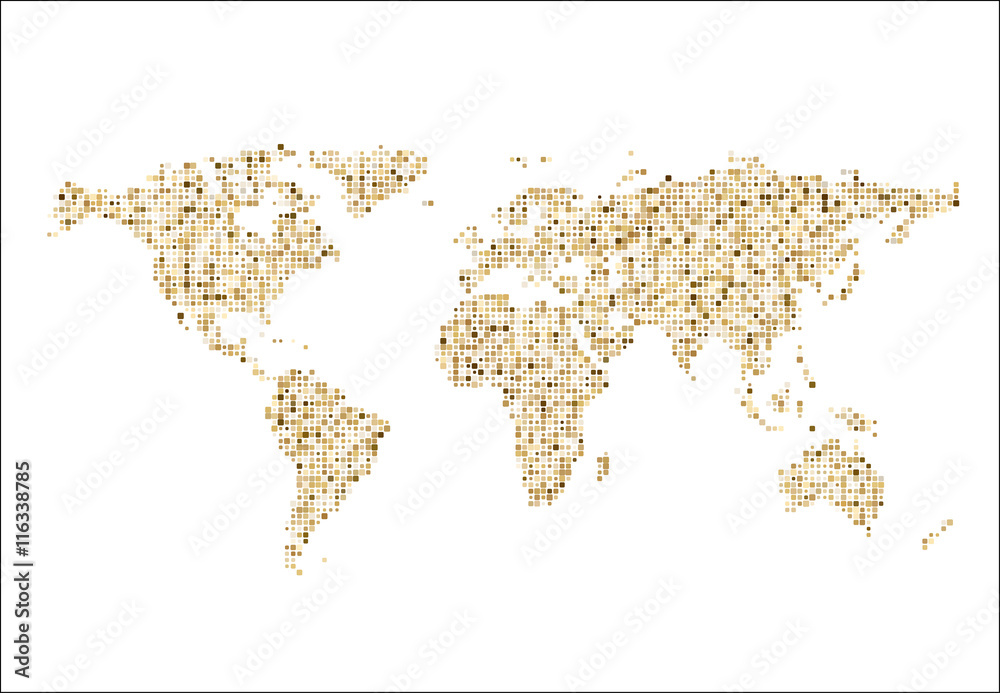 Fototapeta premium Abstract World map of dots. Vector illustration.