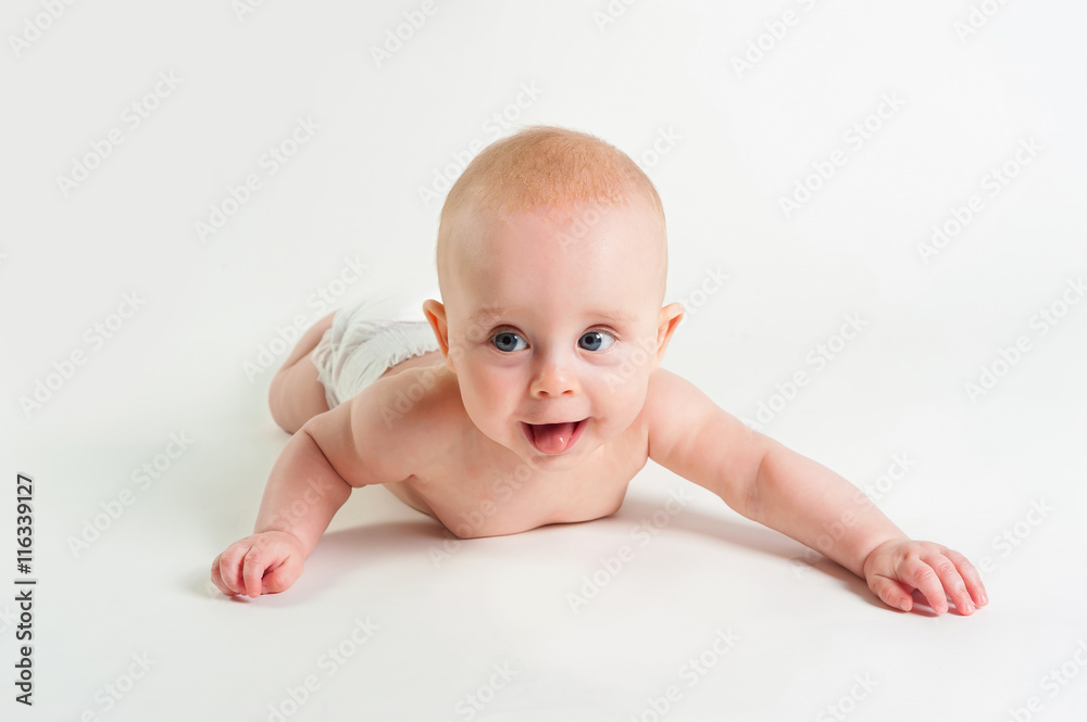 Portrait of adorable baby girl isolated on white background Portrait of adorable baby girl isolated on white background