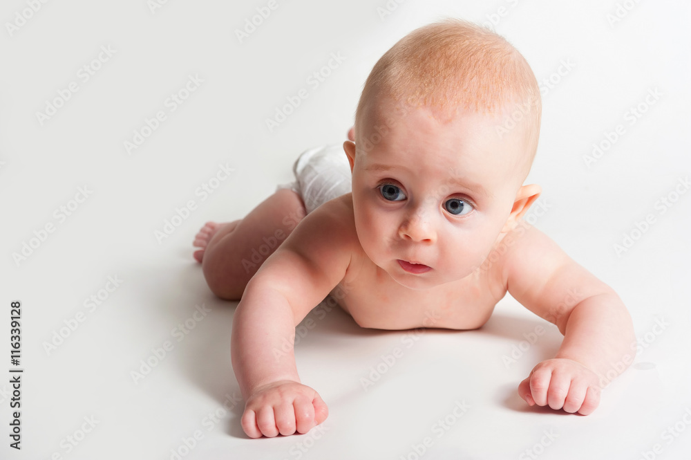 Portrait of adorable baby girl isolated on white background Portrait of adorable baby girl isolated on white background