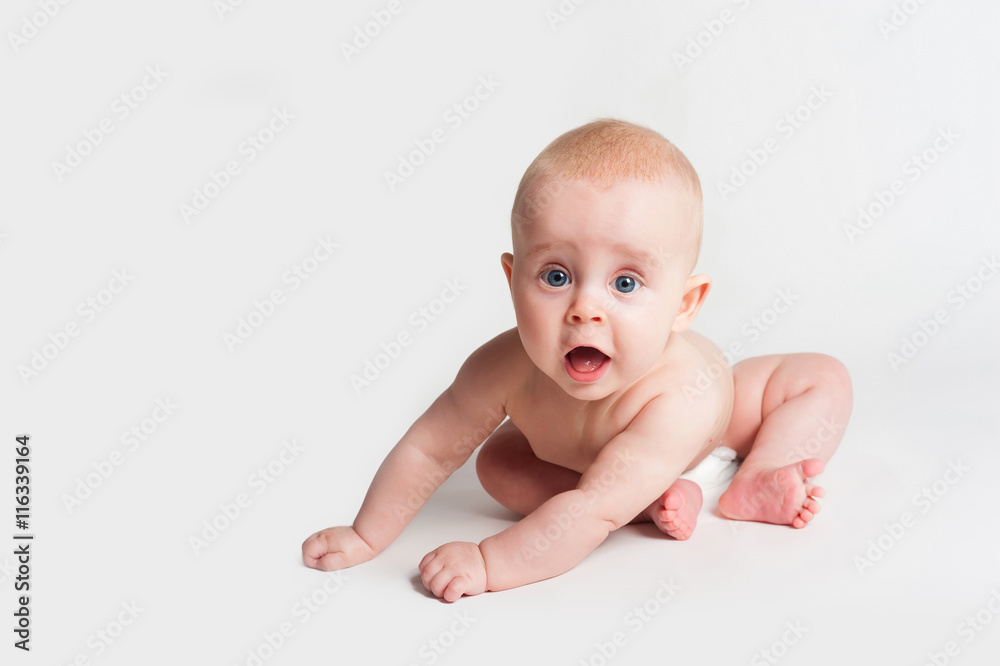 Portrait of adorable baby girl isolated on white background Portrait of adorable baby girl isolated on white background