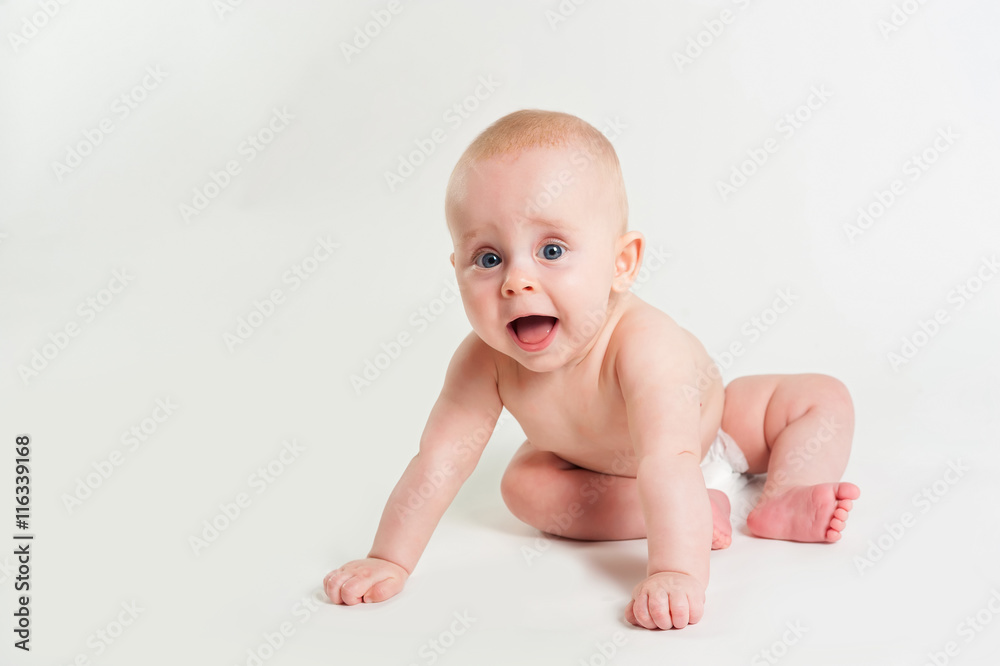 Portrait of adorable baby girl isolated on white background Portrait of adorable baby girl isolated on white background