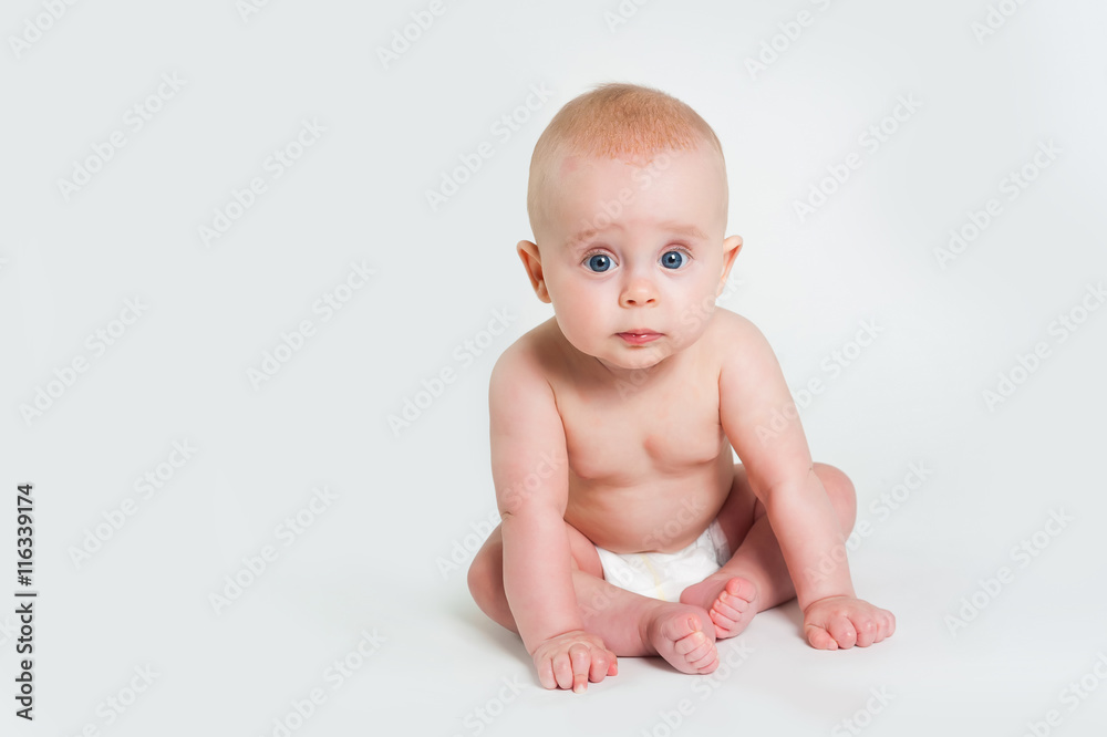 Portrait of adorable baby girl isolated on white background Portrait of adorable baby girl isolated on white background
