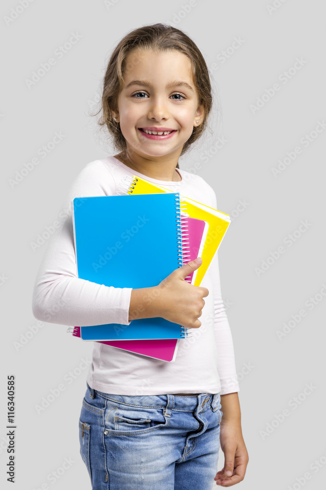 Little student girl
