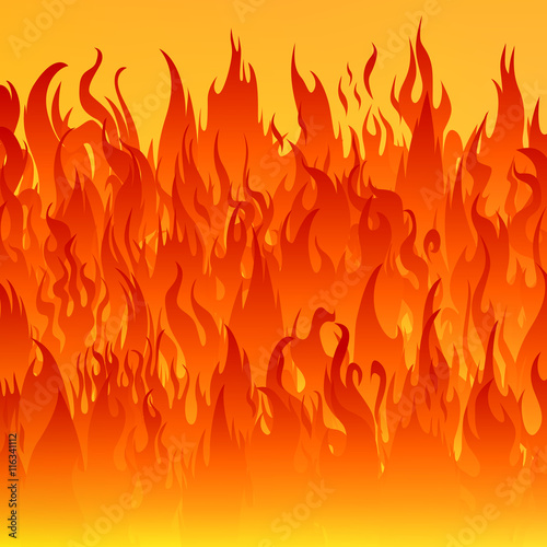 Flames of fire on a yellow background.