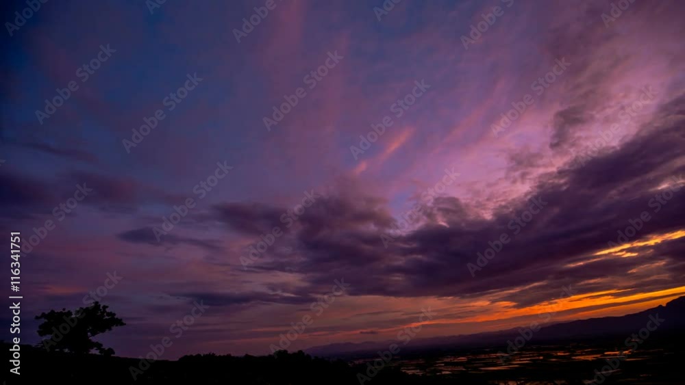16:9 The sky in twilight at sunset time background.Timelapse. 16:9 The sky in twilight at sunset time background.Timelapse.
