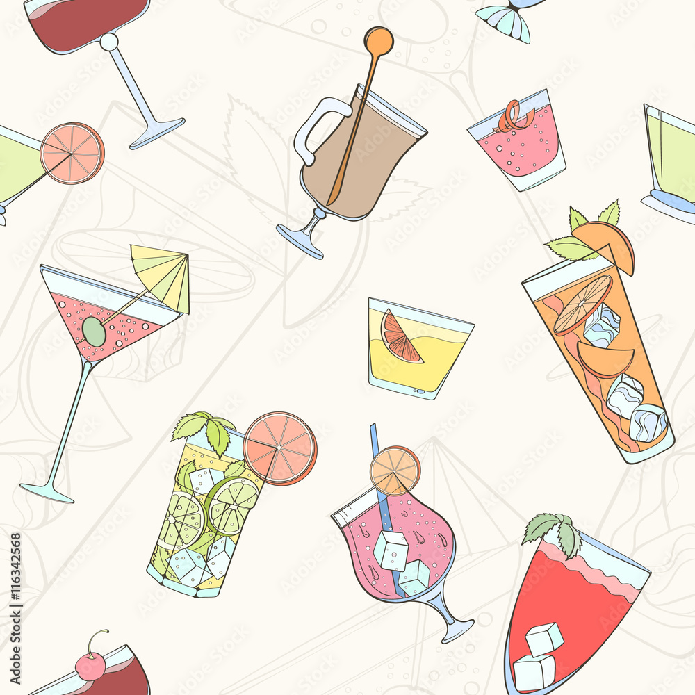 Seamless cocktail pattern Seamless cocktail pattern