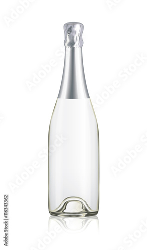 Mock-up Transparent Isolated Realistic Champagne Bottle Vector