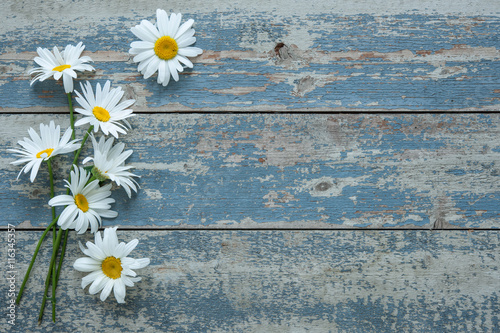 Fototapeta Naklejka Na Ścianę i Meble -  Daisy flowers on wooden background