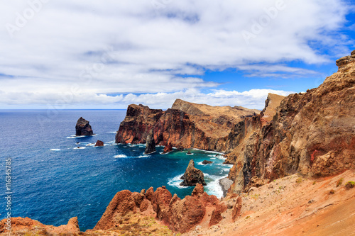 Beautiful landscape at the north coast of Ponta de Sao Lourenco, the eastern most part of Madeira Island, Portugal