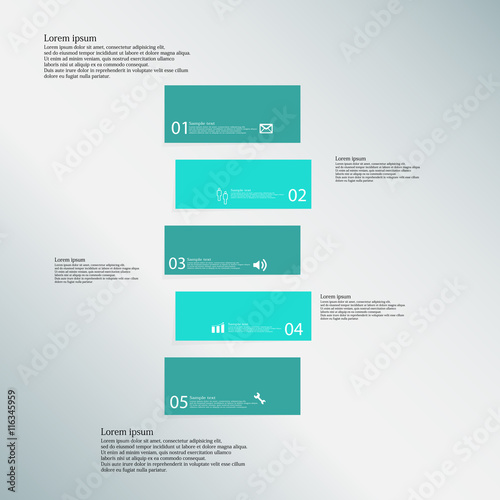 Bar illustration template consists of five blue parts on blue background