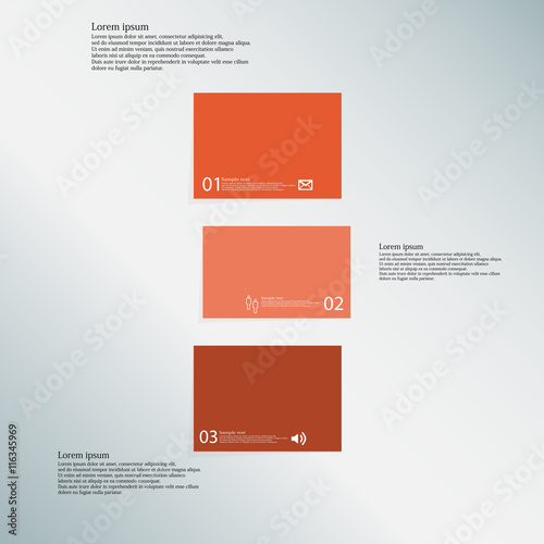 Bar illustration template consists of three orange parts on blue background