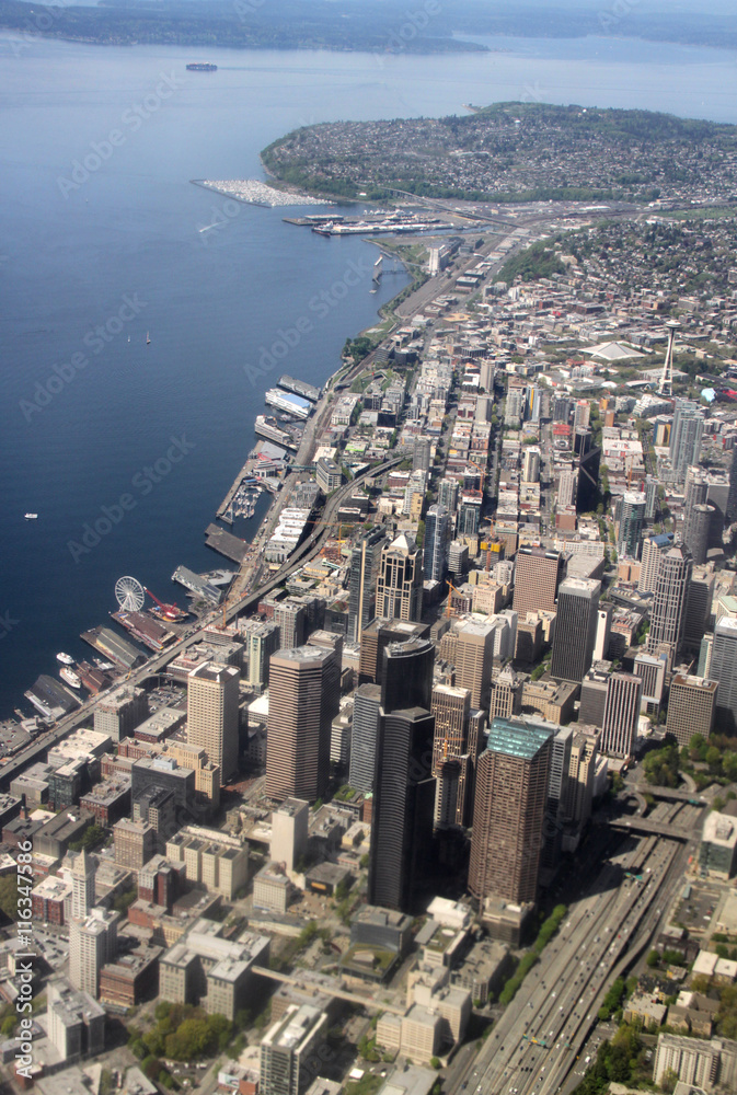 Fototapeta premium Seattle Skyline, Aerial