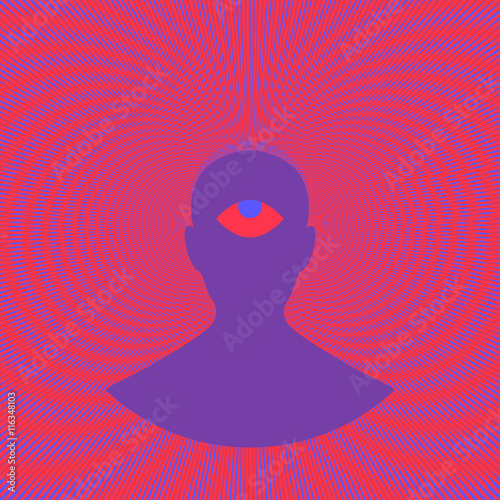 Psychedelic magic man with eye