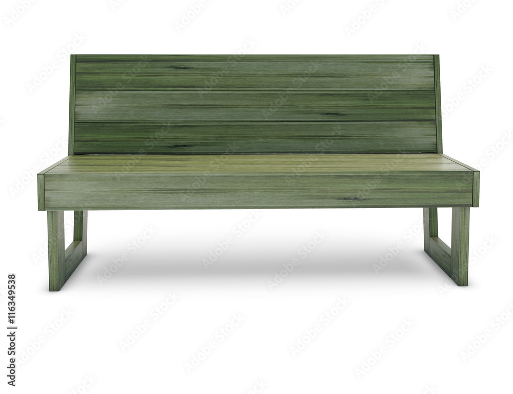 Wooden bench on the white Wooden bench on the white