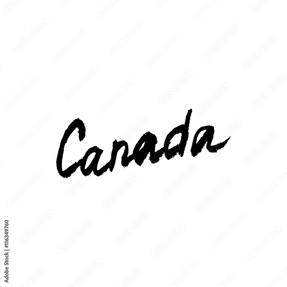 Canada lettering logo with element isolated. Hand drawn vector. Canada lettering logo with element isolated. Hand drawn vector.
