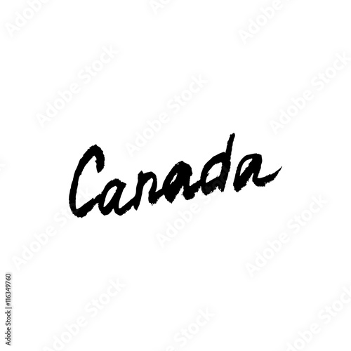 Canada lettering logo with element isolated. Hand drawn vector.