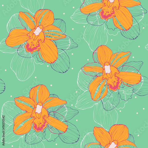 Fototapeta Naklejka Na Ścianę i Meble -  bright floral tropical pattern
